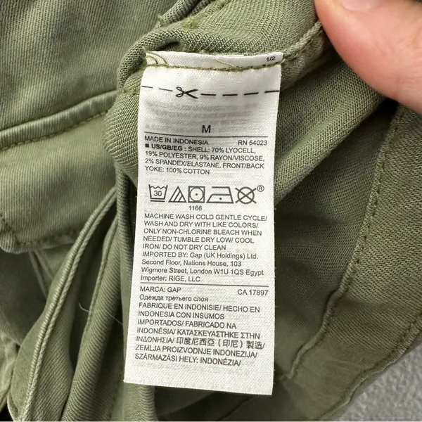 GAP Parka Utility Long Jacket Olive Green Full Zip Military Gorpcore Women's M‎ - Image 5