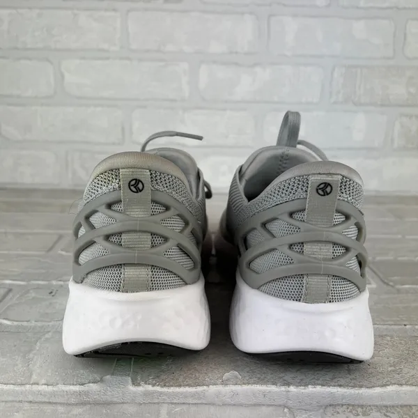 Kizik Athens Sneakers Gray Hands Free Slip On Womens 8 Mens 6.5 Lace Up Comfort - Image 3