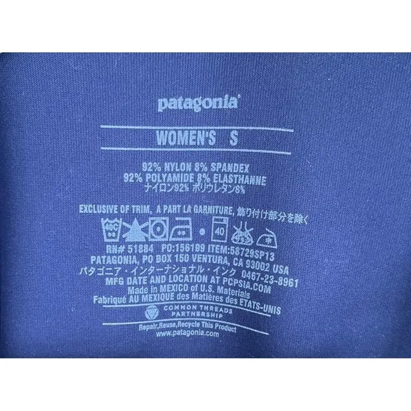 Patagonia Kamala Twist Front V-Neck Dress Small Navy Blue Cap Sleeve‎ Athleisure - Image 4
