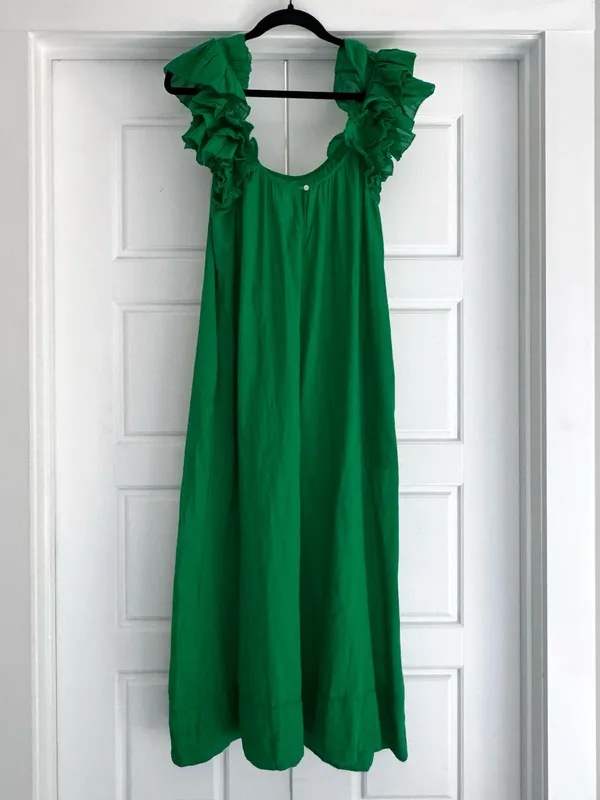 The GREAT Ruffle Green Cover-Up Dress -size small - Image 3