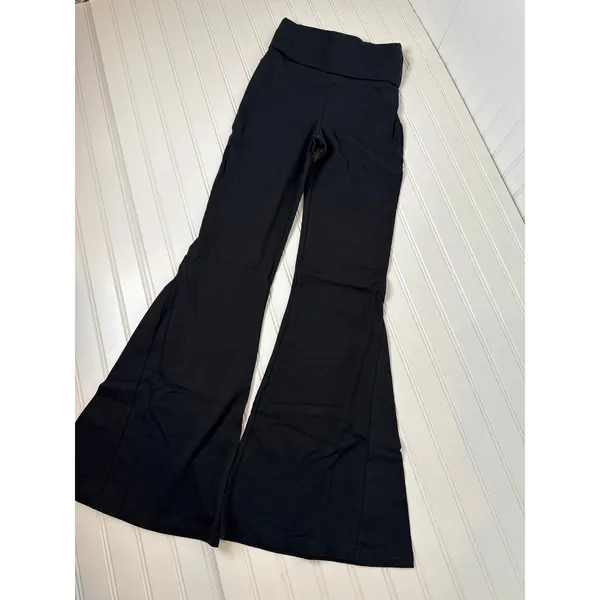NWT Aerie Offline Flared Black OG Fold-over Leggings High Waisted Sports Sz S - Image 3