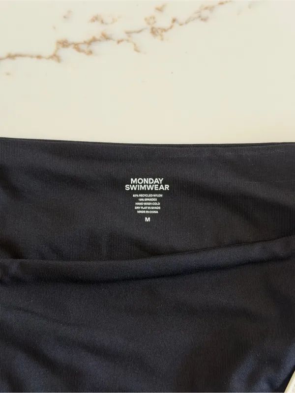 🖤New🤍 Monday Swimwear Le Marais Bikini Bottom - Black/Ivory - Medium - Image 9