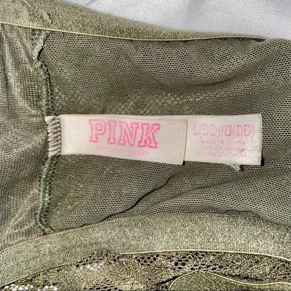 PINK Victoria's Secret Olive Lace Wireless Bralette - Image 4