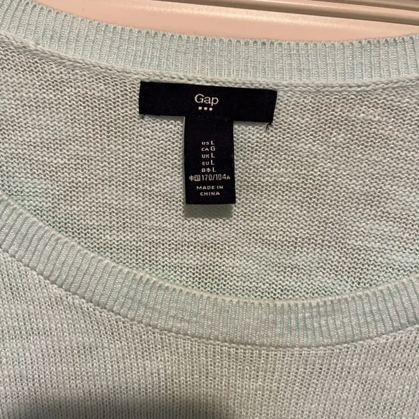 Gap Sweater Women's Large Mint Green Summer Lightweight Raglan sleeve Cotton - Image 5