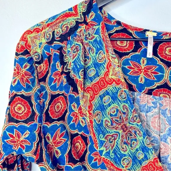 Free People Falling for You Blue‎ Boho Top Size M - Image 6