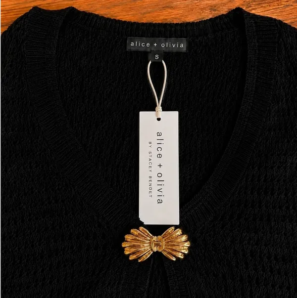 Alice + Olivia Coastal Luxe Black Knit Swim Cover-Up Dress NWT Small - Image 6