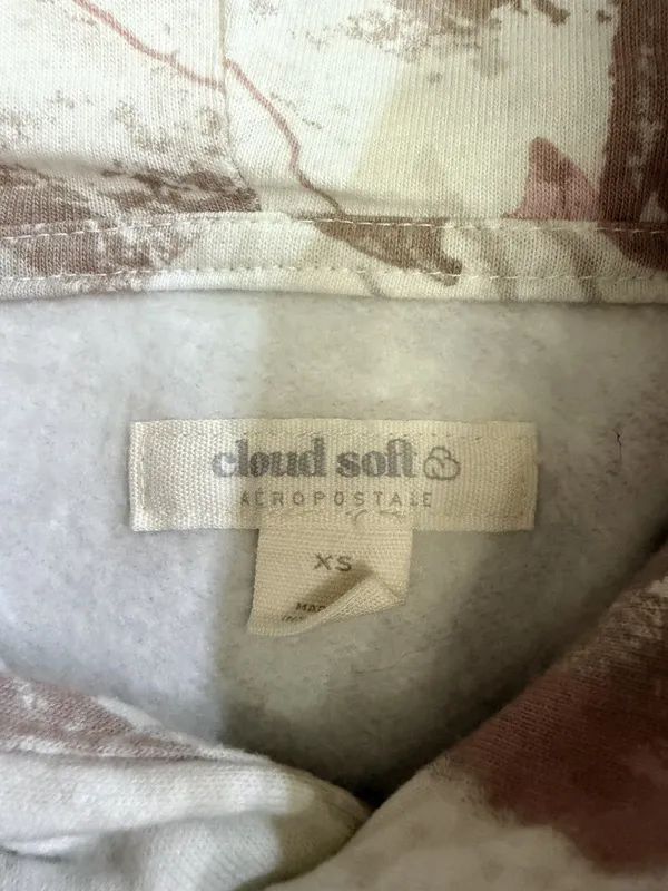 Aéropostale Cloud Soft Womens Camo Pullover Hoodie Pockets Pink XS - Image 7
