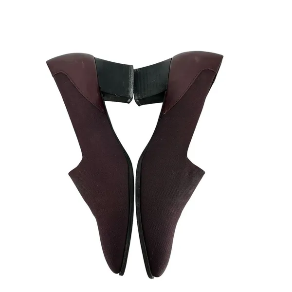 Vintage Naturalizer Jeannie Pumps Women 7.5 M Burgundy Fabric 2" Block Heel - Image 2