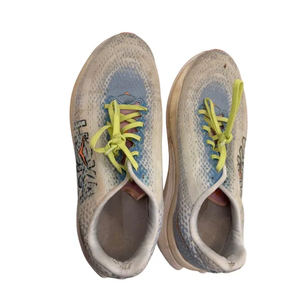 Hoka Mach 5 Running Shoes Womens 9 Blue White Lime Green‎ Mesh Sneakers - Image 4