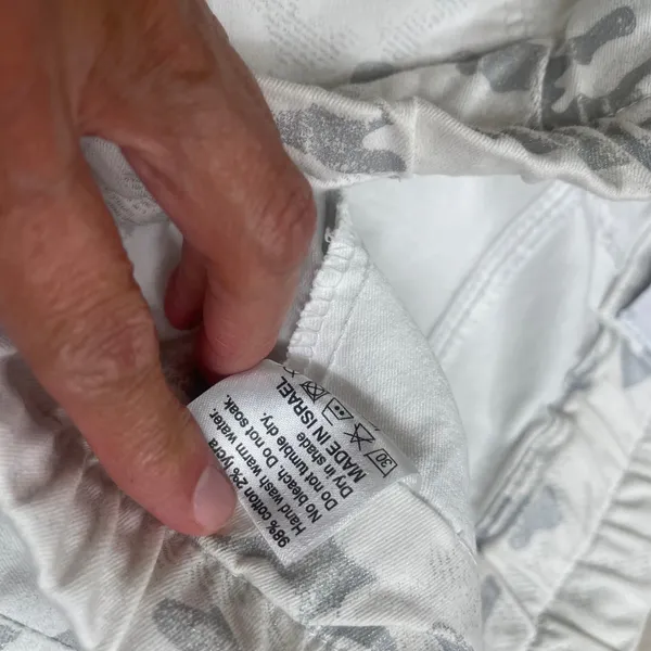 Bevy Flog Camo Jogger Pants White Silver Camouflage Made in Israel Sie 26 - Image 5