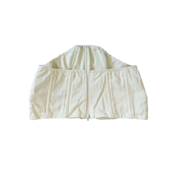 House of CB Cream Corset Bustier Top Ruched Strapless Women’s Medium - Image 3