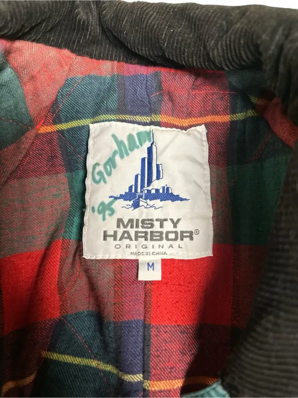 Vintage Misty Harbor Green Plaid Women’s Size M Flannel Lined Rain Coat - Image 7