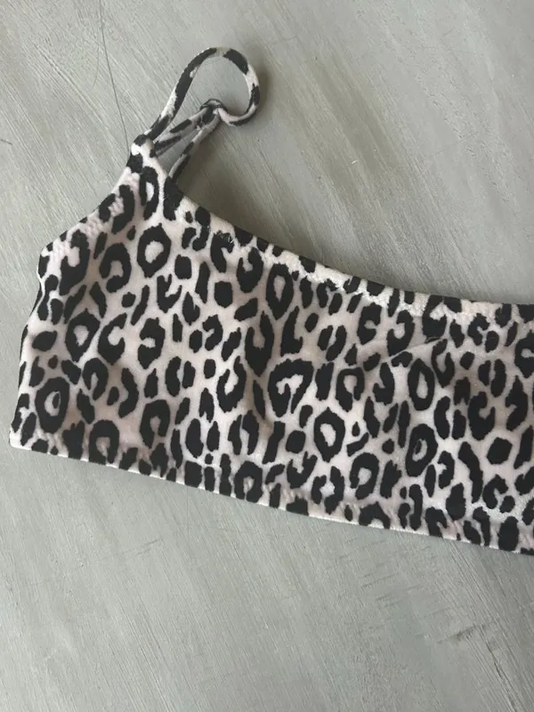 Triangl Leopard Print Bralette Bikini Top Textured Size Small - Image 4