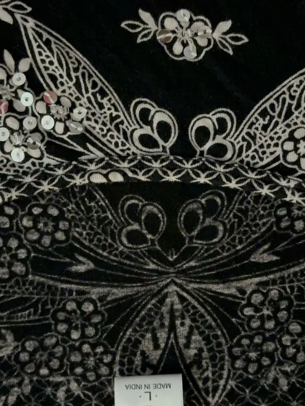 Bila Black & White Ornate Lace-Trim Tank Top - Image 4