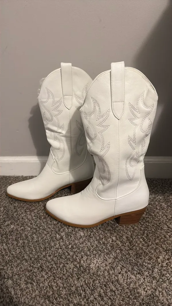 White Cowboy Amazon Boots - Image 2