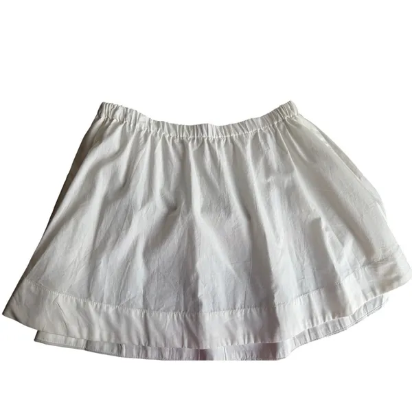 Free-est Free People Cream Cotton Mini Skirt Medium Elastic Waist Pockets - Image 11