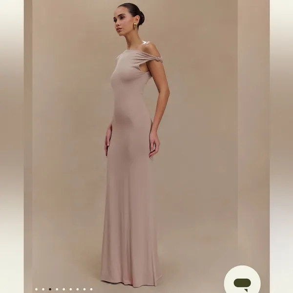 Meshki - Tamsin Short Sleeve Modal Maxi Dress - Mushroom - Image 3