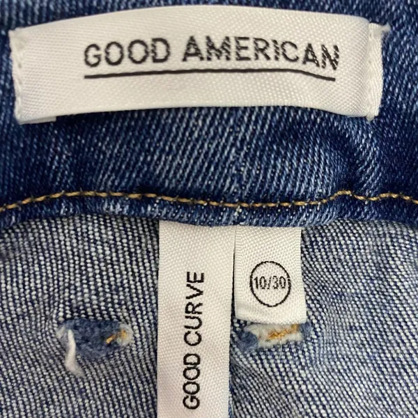 Good American Good Curve High Rise Ripped Jeans Women Sz 10 Skinny Medium Wash - Image 7