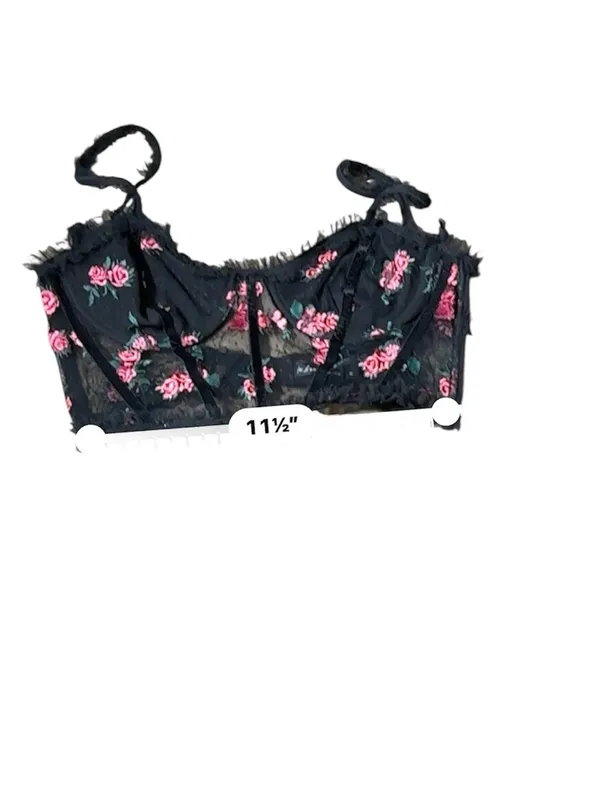 For Love And Lemons Black Floral Embroidered Lace Bustier - Image 13
