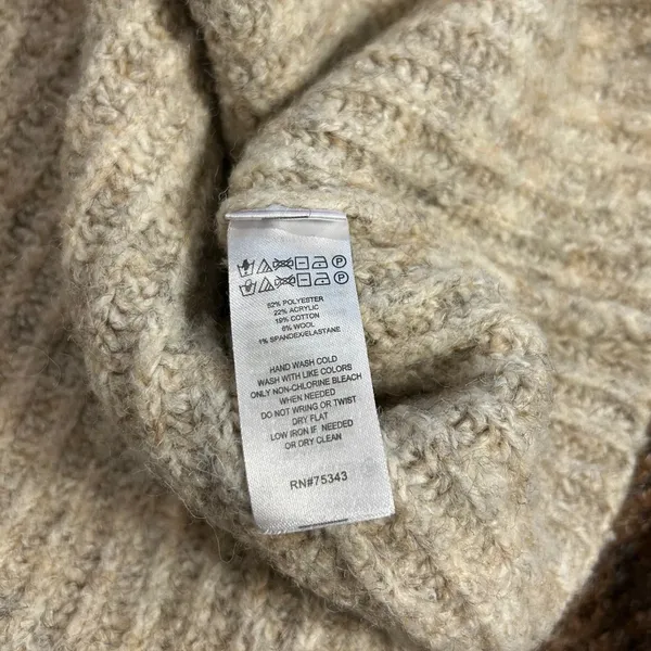 Ruby Moon Womens Brown Cream Colorblock Turtleneck Knit Sweater Size M RN75343 - Image 7
