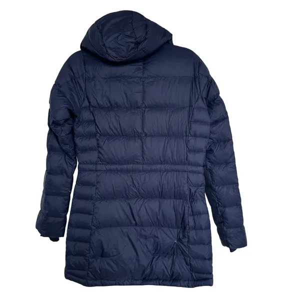 Columbia Women's Navy Blue Hexbreaker 600 Down Hooded Jacket, Size XS, Pre-Loved - Image 2