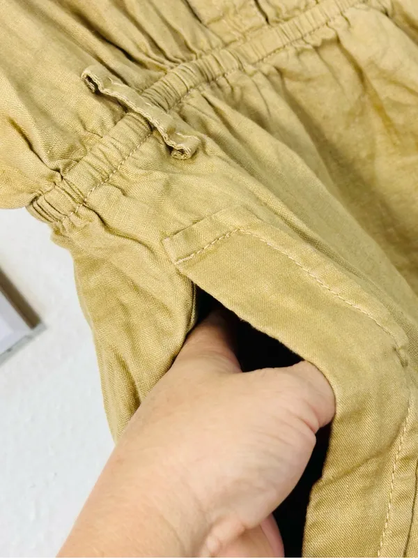 Banana Republic Olive Short-Sleeve Button Front Dress - Image 9