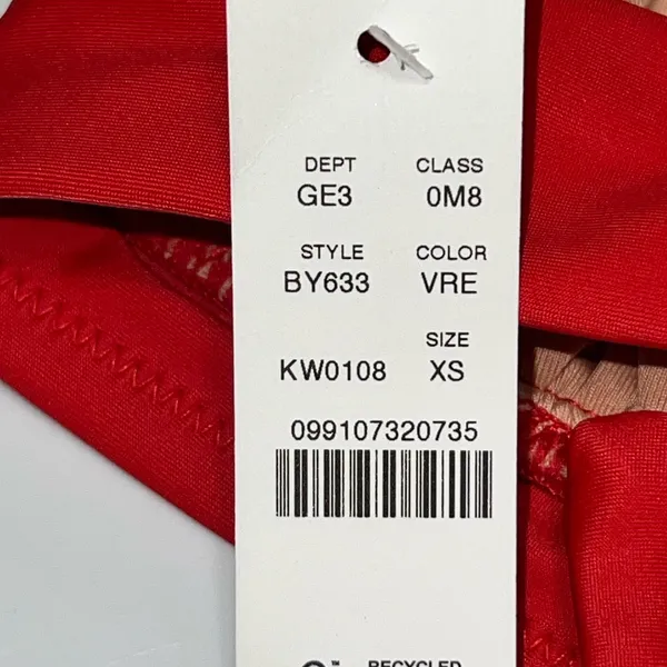 NWT J. Crew DD Halter Tie-Back Bikini Top With Mesh BY633 Bright Cerise Red‎ XS - Image 8