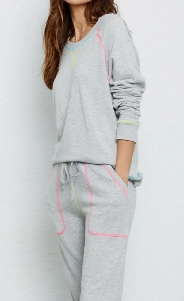 RAILS Theo Top & Devon Bottom Neon Heather Gray Sweat Set XS - Image 9