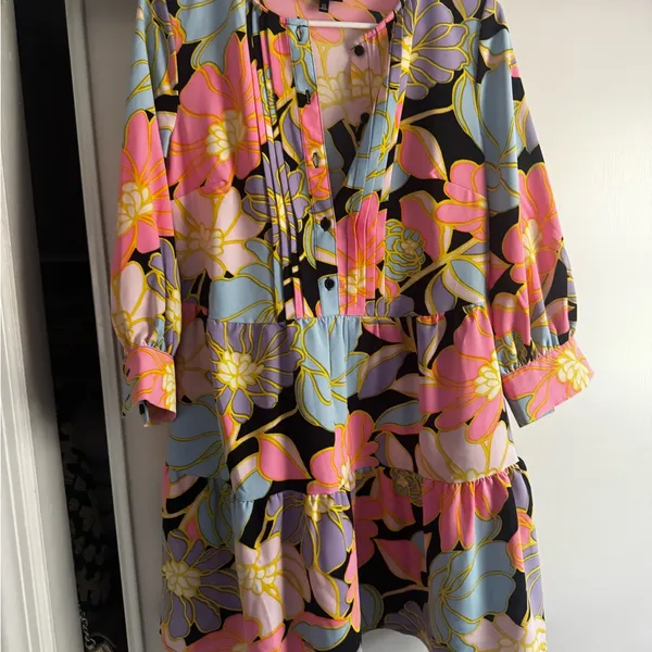 Who What Wear Floral Colorful Button-Down Dress - Image 4