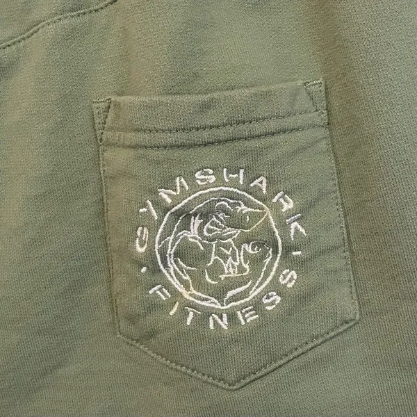 Gymshark Luxe Legacy Shorts Sage Green Sweat Shorts White Embroidery Cotton - Image 4