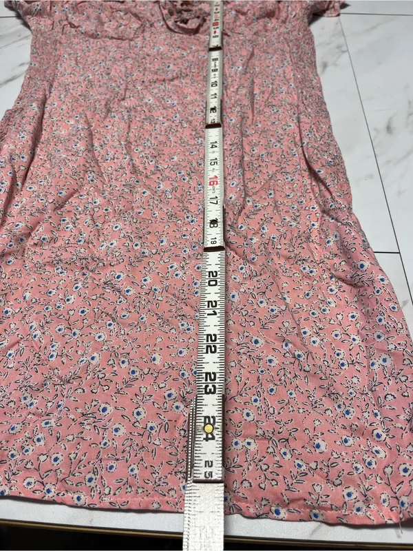 NWT Who I Am Pink Floral Off the Shoulder Ruffle Sleeve tie Front mini dress 10 - Image 8