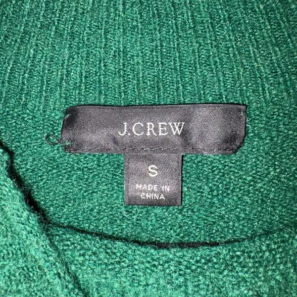 J.Crew Emerald Green rollneck‎ Crewneck wool blend Sweater Small Pullover - Image 4