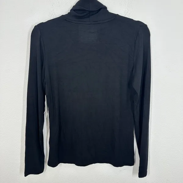 Magaschoni Womens Micromodal Black Ribbed Turtleneck Long Sleeve Top NWT Classic - Image 6