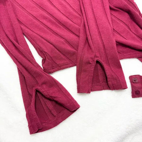 Free People Intimately Wine Red Long‎ Sleeve Beside Me Ribbed Thong Bodysuit S - Image 15