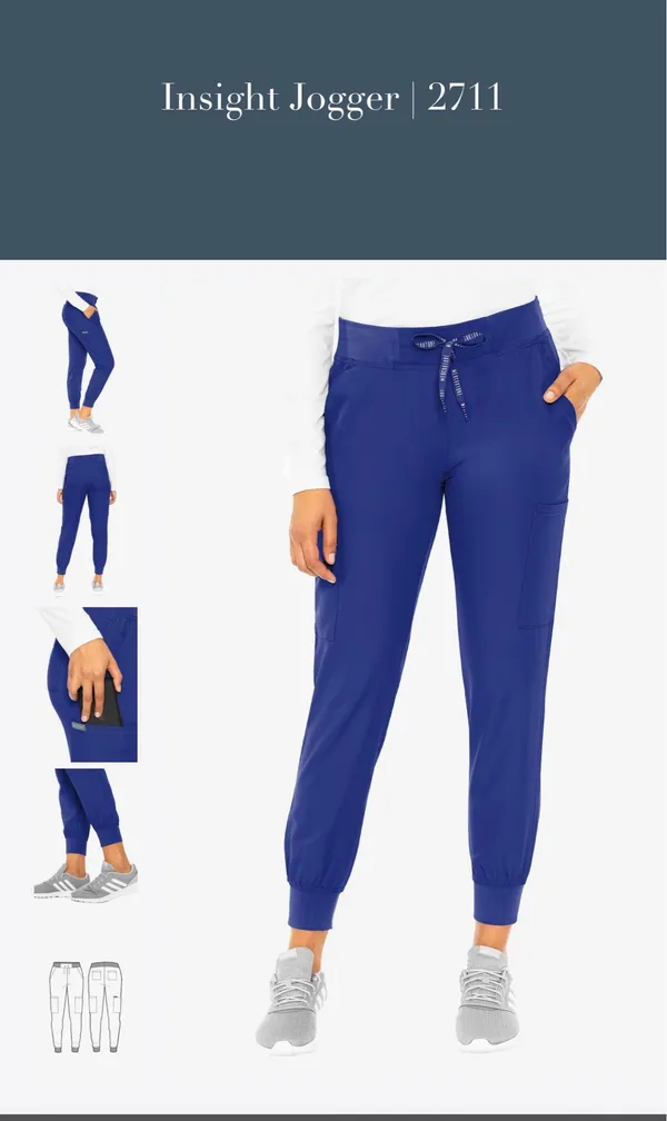 MedCouture Insight Women’s Cargo Jogger Scrub Pants Galaxy Blue - Image 2