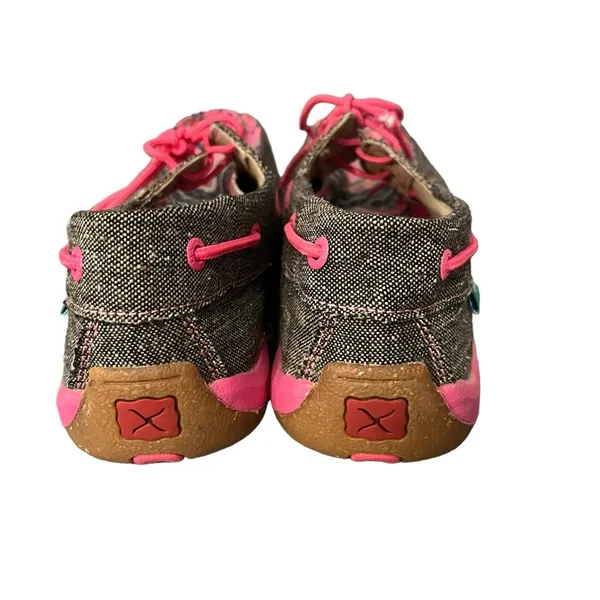 Twisted X Neon Pink Aztec Print Women’s 8.5M Boat Driving Mocs Loafers Shoes - Image 7