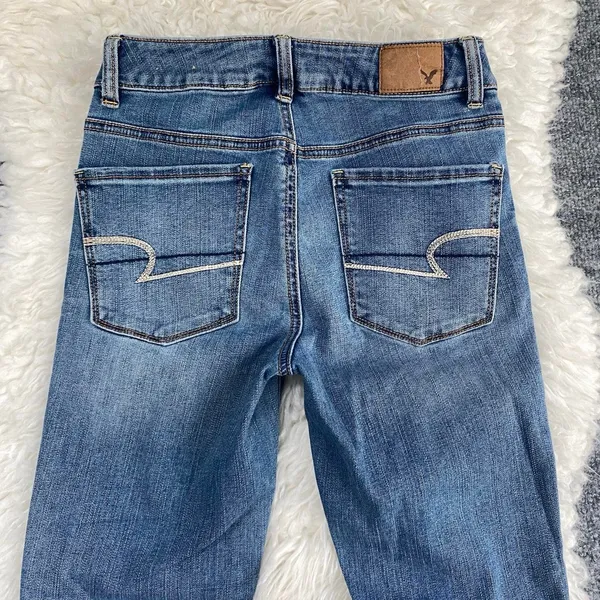 American Eagle Medium Wash High Rise Jegging Denim Jeans Y2k Grunge Alt Casual - Image 6