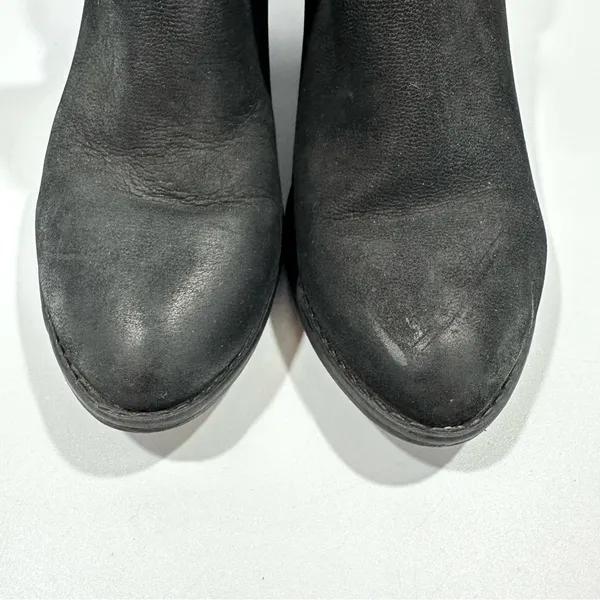 Steve Madden Adelphie Black Distressed Nubuck Leather Booties 8.5 M Boho Grunge - Image 9