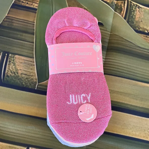 NWT Juicy Couture Multicolor Liner Socks 6 Pairs - Image 2