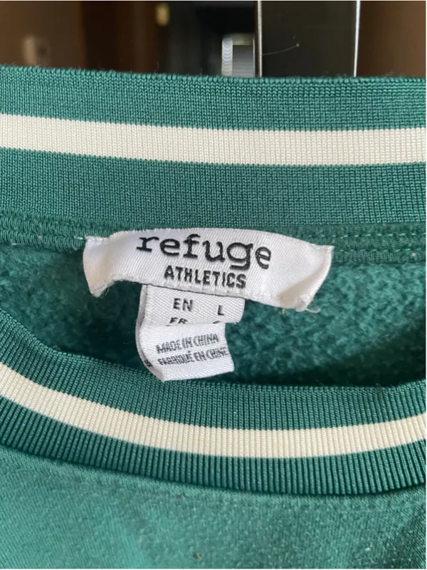 Women's Refuge Athletics Paris Sweatshirt Size L Green White - Image 2