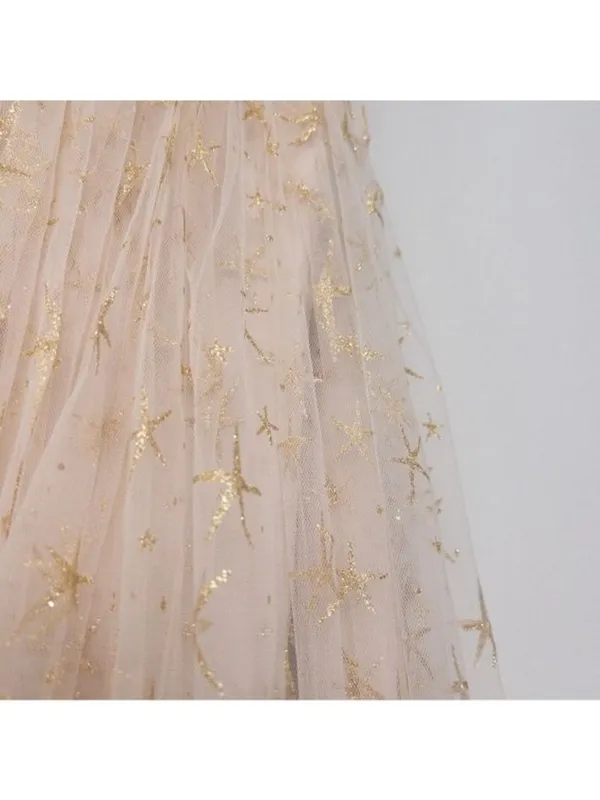 NWT BHLDN x Joanna August Brenda Star Strapless Midi Dress 8 Gold Bridal Tulle - Image 9
