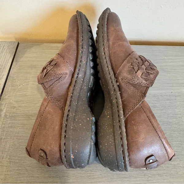 UGG Anila Wool Lined Leather Brown Clog‎ Slip On Shoes Brown Comfort 7 - Image 4