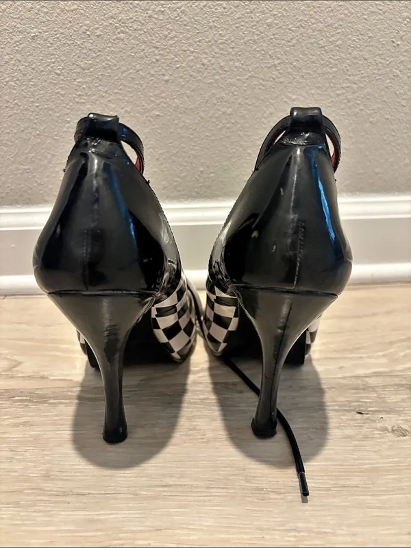 Funtasma by Pleaser Harlequin-03 Checkerboard Heels - Image 4