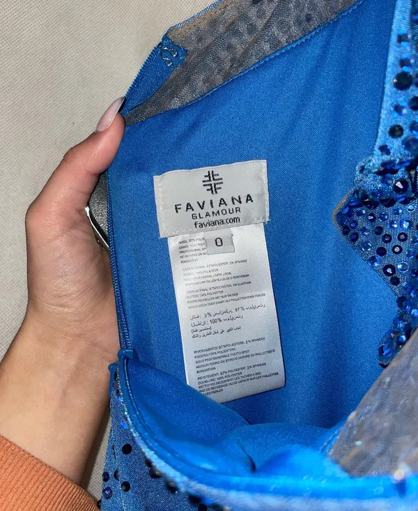 Faviana Blue Dress - Image 2