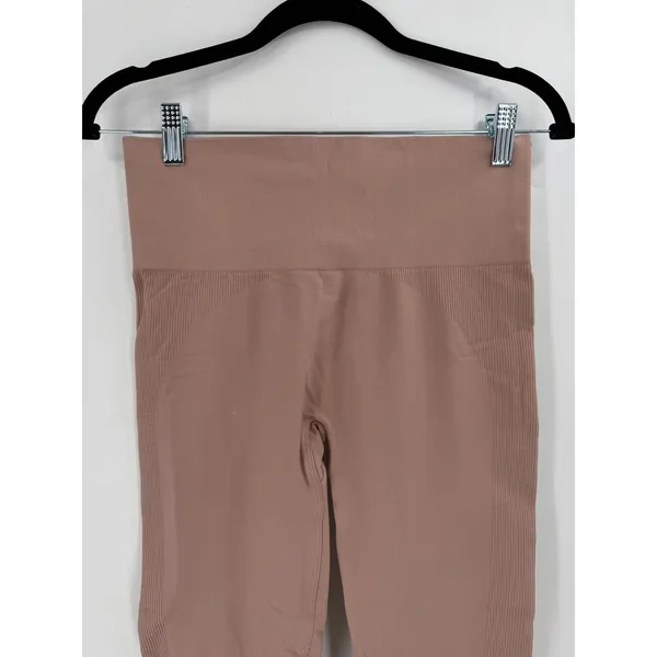 Set Active SCULPTFLEX Leggings Womens M Mauve‎ Brown High Waisted Ribbed Yoga - Image 4