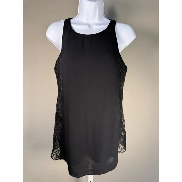 Alice + Olivia Lindsay Lace Side‎ Tank Black Sleeveless Boho Chic XS - Image 2