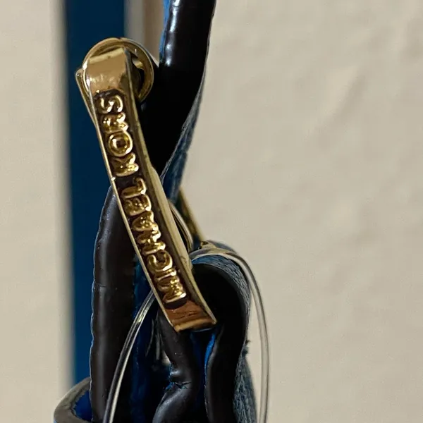 Michael Kors Statement Blue Leather Crossbody Bag EUC! - Image 9