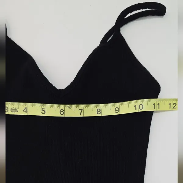 Lulus Stay Extra Black Ribbed V-Neck Cropped Cami Top Size Medium Whimsygoth - Image 5