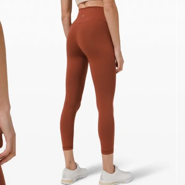 LULULEMON Wunder Train‎ High-Rise Crop 23" In Dark Terracotta Size 6 - Image 2