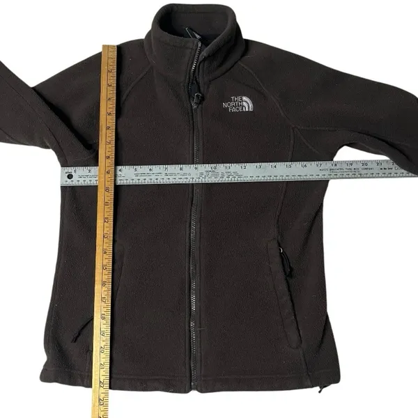 THE NORTH FACE Brown Fleece Jacket Full Zip Signature Logo Womens Size Small - Image 7